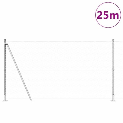 VidaXL Słupek ogrodzeniowy. srebrny