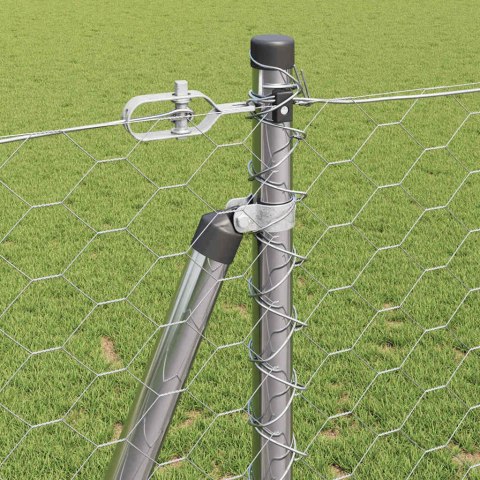 VidaXL Słupek ogrodzeniowy. srebrny