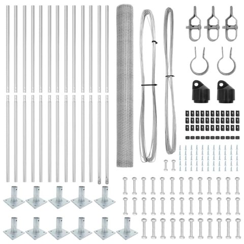 VidaXL Słupek ogrodzeniowy. srebrny