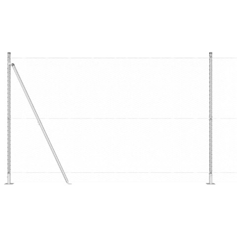 VidaXL Słupek ogrodzeniowy. srebrny