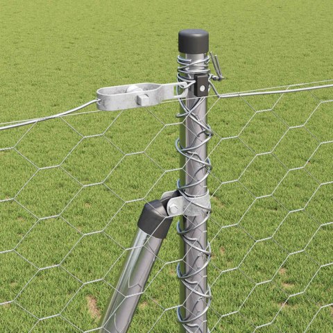 VidaXL Słupek ogrodzeniowy. srebrny