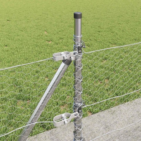 VidaXL Słupek ogrodzeniowy. srebrny