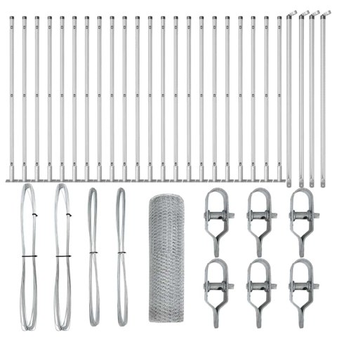 VidaXL Słupek ogrodzeniowy. srebrny