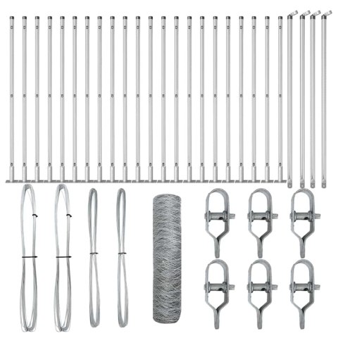 VidaXL Słupek ogrodzeniowy. srebrny