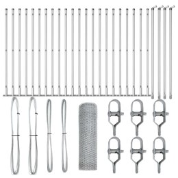 VidaXL Słupek ogrodzeniowy. srebrny