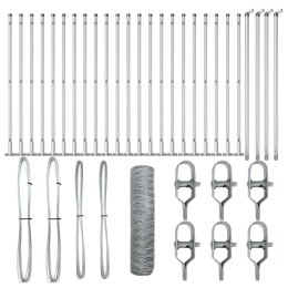 VidaXL Słupek ogrodzeniowy. srebrny