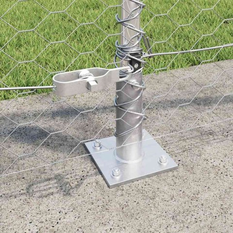 VidaXL Słupek ogrodzeniowy. srebrny