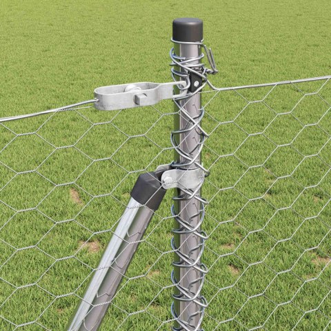 VidaXL Słupek ogrodzeniowy. srebrny