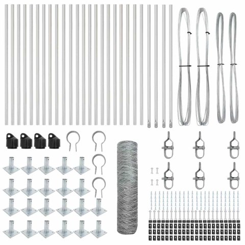 VidaXL Słupek ogrodzeniowy. srebrny