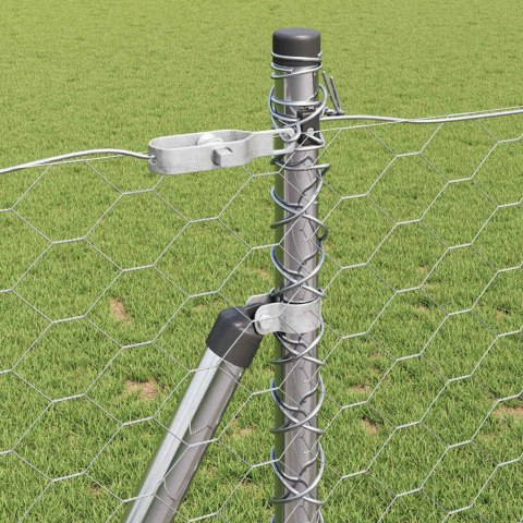 VidaXL Słupek ogrodzeniowy. srebrny