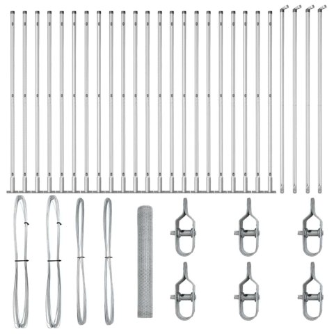 VidaXL Słupek ogrodzeniowy. srebrny