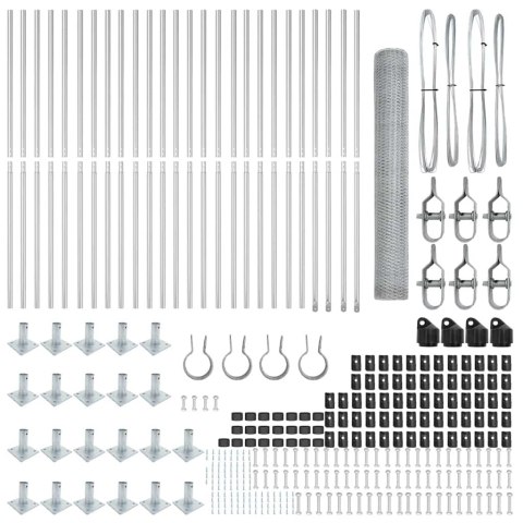 VidaXL Słupek ogrodzeniowy. srebrny