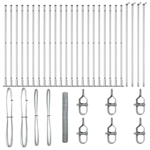 VidaXL Słupek ogrodzeniowy. srebrny