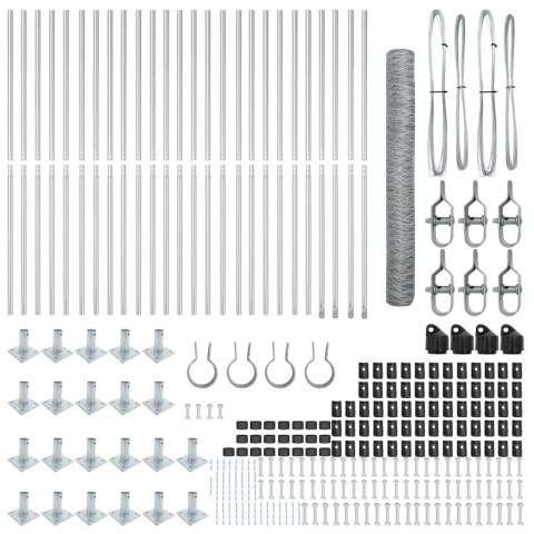 VidaXL Słupek ogrodzeniowy. srebrny