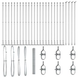 VidaXL Słupek ogrodzeniowy. srebrny