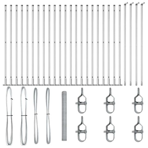 VidaXL Słupek ogrodzeniowy. srebrny