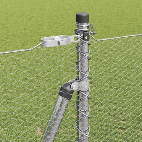 VidaXL Słupek ogrodzeniowy. srebrny