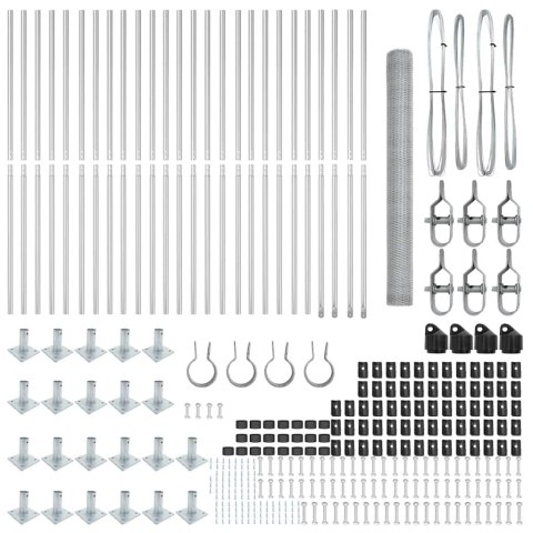 VidaXL Słupek ogrodzeniowy. srebrny