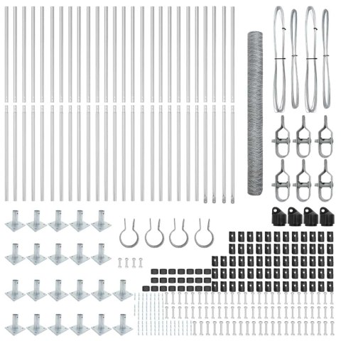 VidaXL Słupek ogrodzeniowy. srebrny