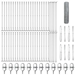 VidaXL Słupek ogrodzeniowy. srebrny