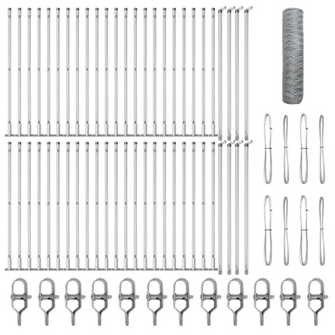 VidaXL Słupek ogrodzeniowy. srebrny