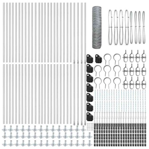 VidaXL Słupek ogrodzeniowy. srebrny