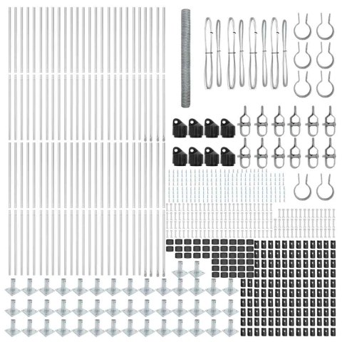 VidaXL Słupek ogrodzeniowy. srebrny