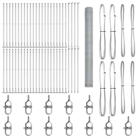 VidaXL Słupek ogrodzeniowy. srebrny