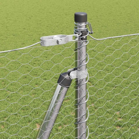 VidaXL Słupek ogrodzeniowy. srebrny