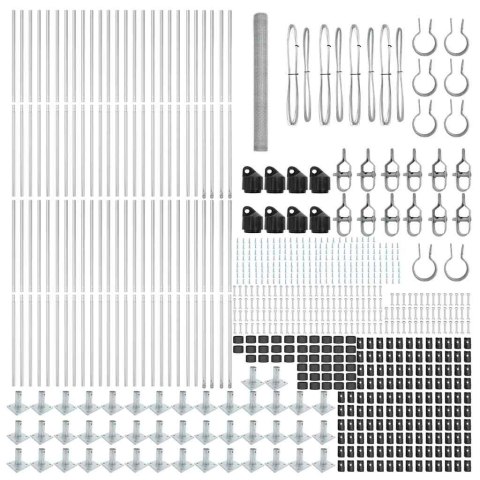 VidaXL Słupek ogrodzeniowy. srebrny