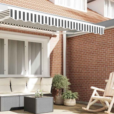 VidaXL Faldra do Markizy Antracytowy i biały 230 x 20 cm Płótno