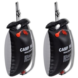 VidaXL Kempingowe prysznice solarne, 2 szt., 20 L