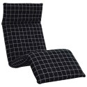 VidaXL Leżak składany czarny wzór w kratkę 175x54x8,5cm tkanina Oxford