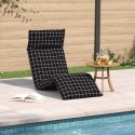 VidaXL Leżak składany czarny wzór w kratkę 175x54x8,5cm tkanina Oxford