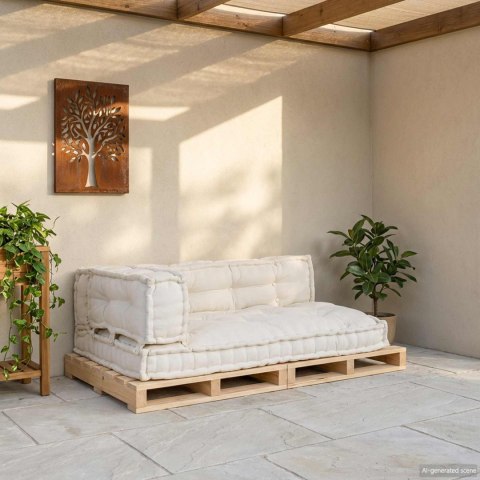 VidaXL Poduszka do sofy paletowej 3 pcs kremowy 120 x 80 x 34 cm