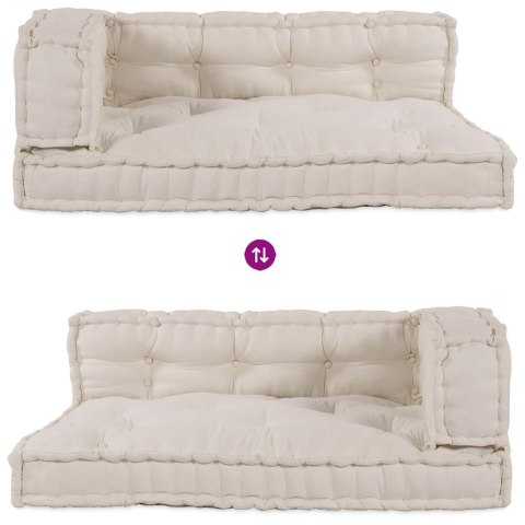 VidaXL Poduszka do sofy paletowej 3 pcs kremowy 120 x 80 x 34 cm