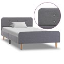 VidaXL Rama łóżka, jasnoszara, tapicerowana tkaniną, 100 x 200 cm