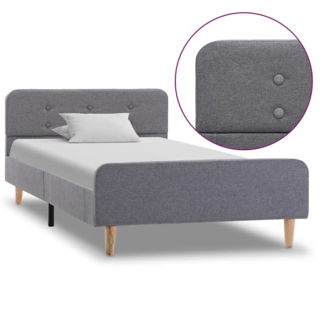 VidaXL Rama łóżka, jasnoszara, tapicerowana tkaniną, 100 x 200 cm