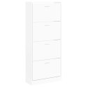 VidaXL Szafka na buty, biały, 63x24x147 cm, materiał drewnopochodny