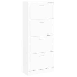 VidaXL Szafka na buty, biały, 63x24x147 cm, materiał drewnopochodny