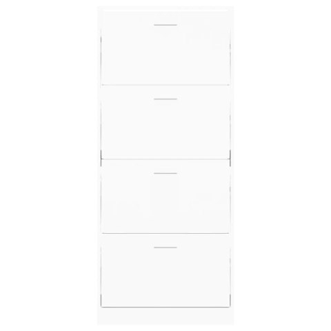 VidaXL Szafka na buty, biały, 63x24x147 cm, materiał drewnopochodny