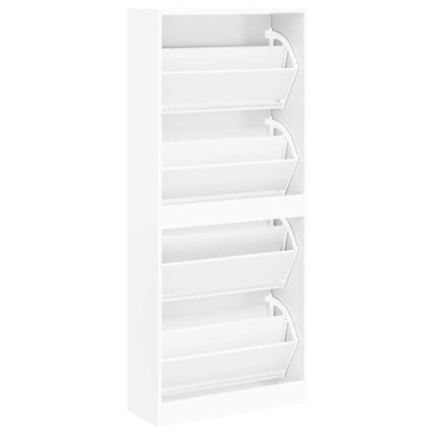 VidaXL Szafka na buty, biały, 63x24x147 cm, materiał drewnopochodny