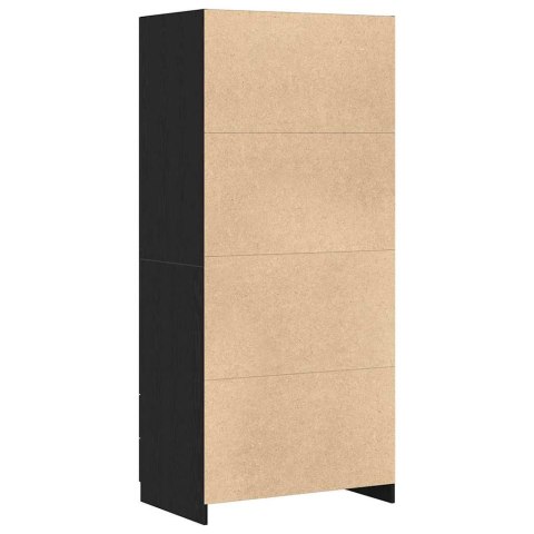 VidaXL Garderoba Czarny Dąb 80 x 52 x 180 cm Materiał drewnopochodny