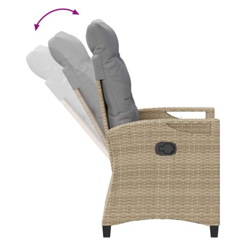 VidaXL Krzesło Ogrodowe 2 pcs Beżowy i jasnoszary 56 x 60 x 112 cm