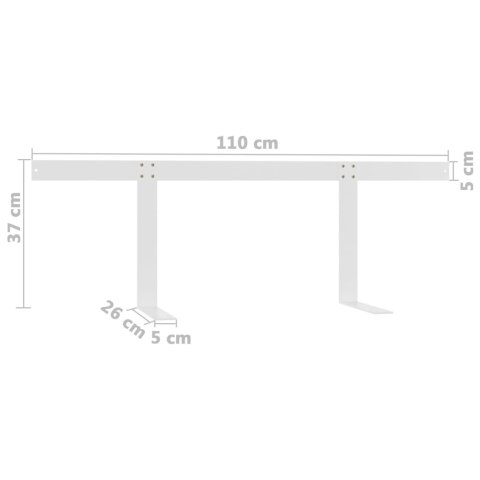 VidaXL Oparcie do sofy z palet, białe, 110 cm, żelazo