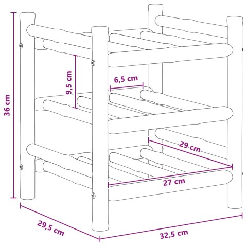 VidaXL Regał na wino Naturalny 32,5 x 29,5 x 36 cm Bambus
