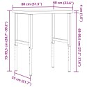VidaXL Stolik roboczy, 80x60x(73-99,5)cm, prostokątny, drewno akacjowe