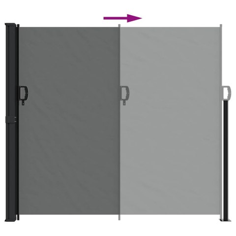 ZWIJANA MARKIZA OGRODOWA BOCZNA NA TARAS ANTRACYTOWA 180X600CM