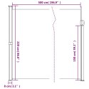 ZWIJANA MARKIZA OGRODOWA BOCZNA NA TARAS ANTRACYTOWA 220X500CM