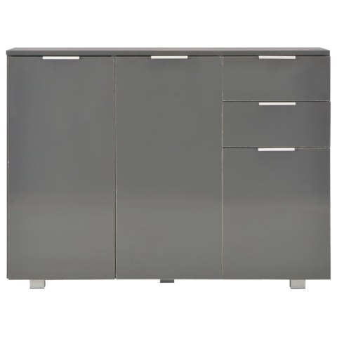 VidaXL Komoda na wysoki połysk, szara, 107x35x80,5 cm